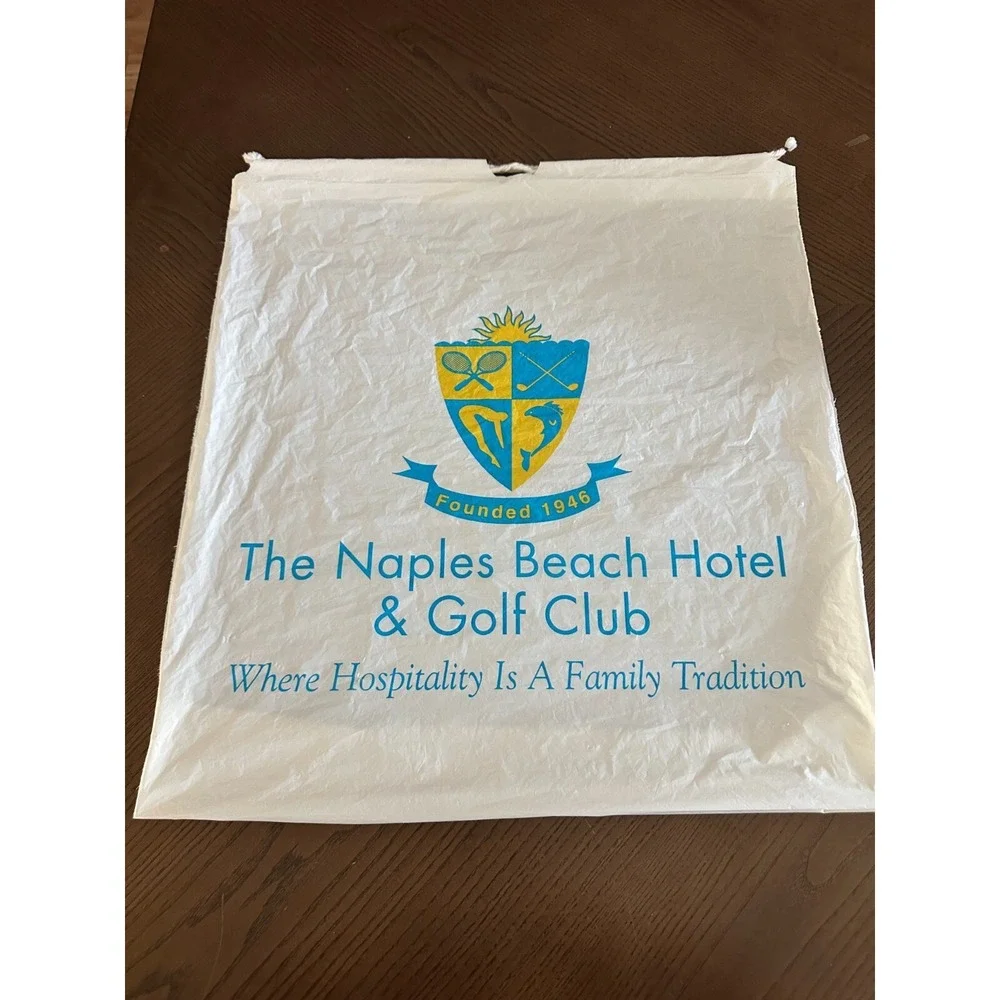 Vintage Naples FL Beach Hotel & Golf Club Plastic Shopping Bag *Torn Down Hotel*